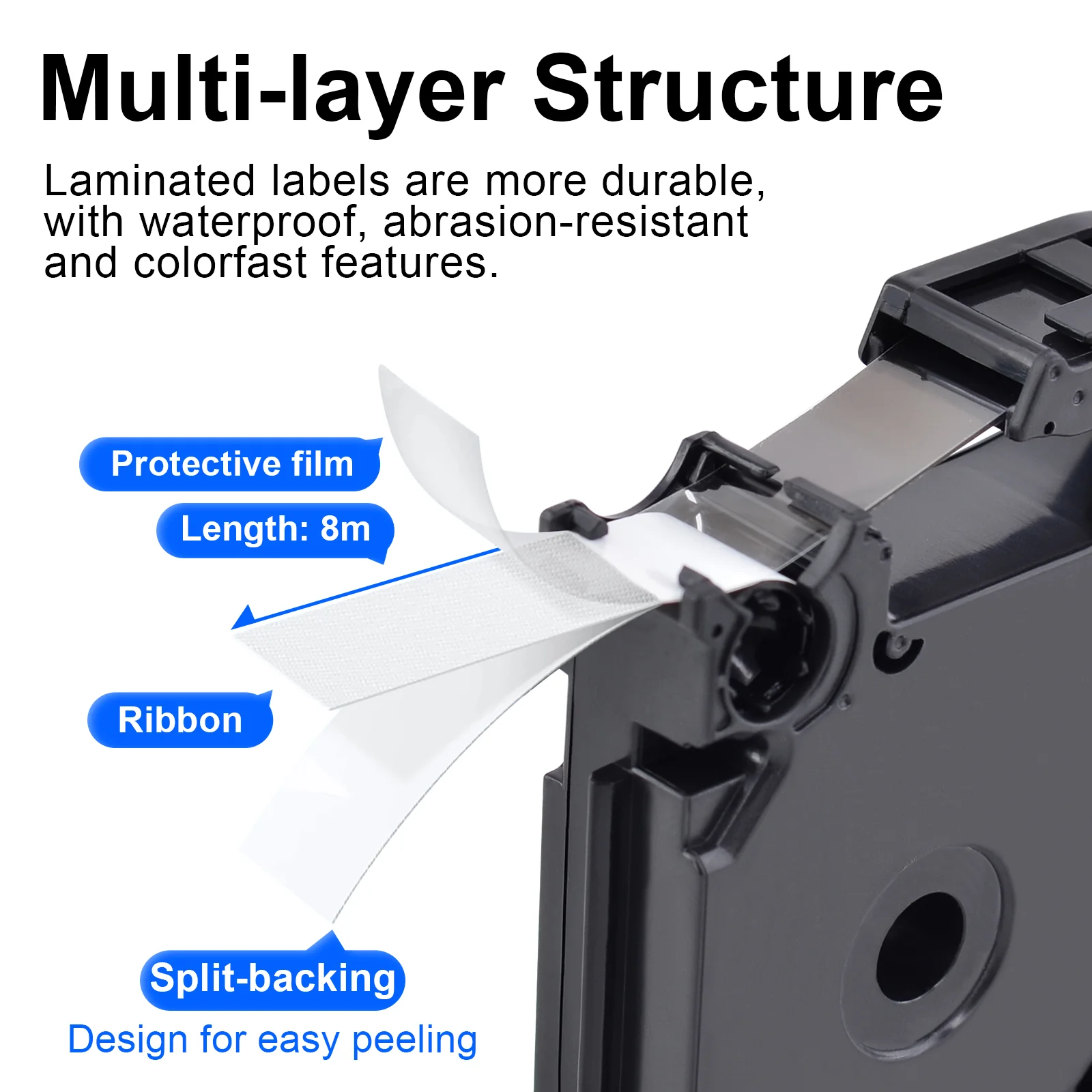 6Pcs Label Tape Compatible For Brother Tze 131 231 6/9/12/18/24mm Standard Laminated Ribbon Multicolor For Printer PTD410