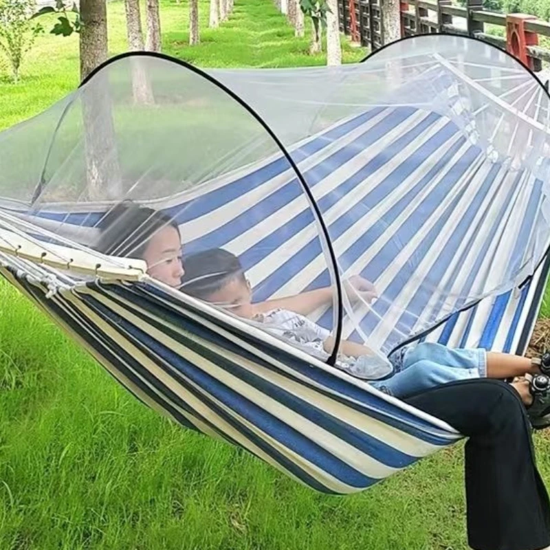 Outdoor hammock mosquito net, anti-rollover, fully automatic quick opening, convenient thickening