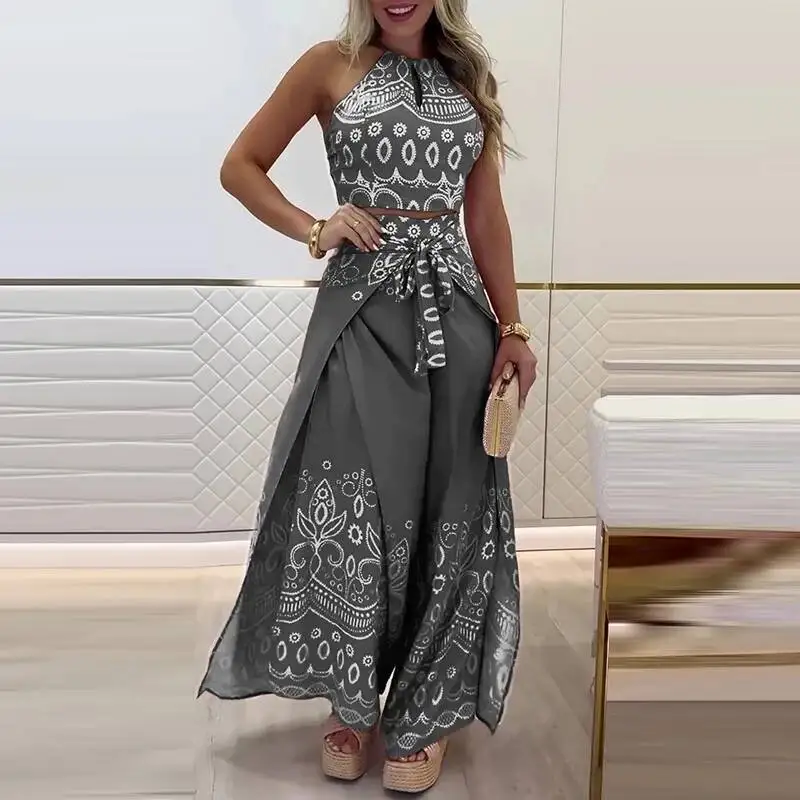 أنيقة الرسن أكمام بلوزة بانت مجموعة عارضة الدانتيل يصل حزب الكمبيوتر الزي المرأة أزياء نمط طباعة البوهيمي وتتسابق #5