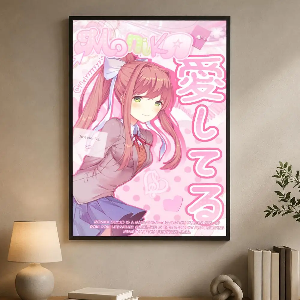 Game D-Doki Doki Literature Club Poster aus PP-Papier, dekorative Wandkunst für Wohnzimmer, Schlafzimmer, Bars, Cafés, stilvolles Wohndekor-Geschenk – Detail 12