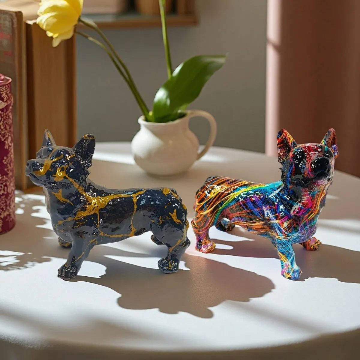 Customizable Resin Crafts Ornaments Cute Dog Corgi Puppy Travel Souvenirs Garden Decoration Landscaping Simulation Animal High
