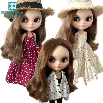 Kleidung für Puppen. Modische gepunktete Hemden, Sommerkleider und Sweatshirt-Sets passen zu Blyth Azone OB22 OB24 Puppenzubehör