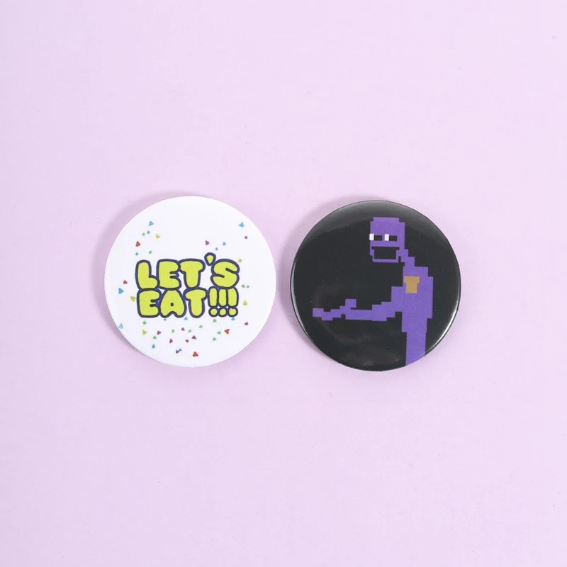 Retro Classic Pixel Art Enamel Pins Purple Character Slogan Brooches Gaming Style Lapel Badges Cool Gift For Men