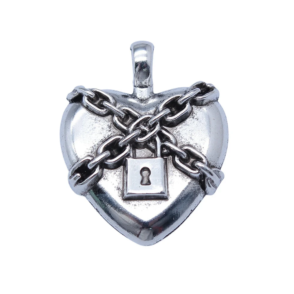 Antique Silver Color Heart-Shaped Charms With Thorns Handmade Jewelry Making Accessories Zinc Alloy