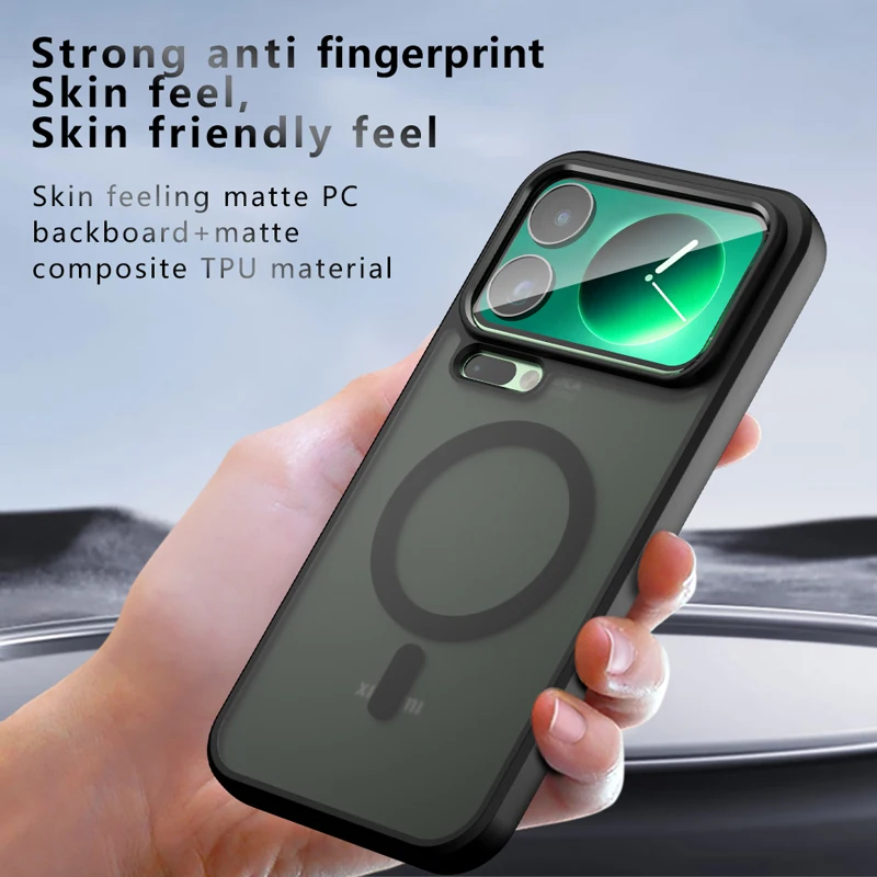 حافظة لهاتف Xiaomi 17 Pro Max 17 Pro مقاومة للصدمات مغناطيسية غير لامعة PC + غطاء شفاف مضاد للبصمة لهاتف Xiaomi Mi 17
