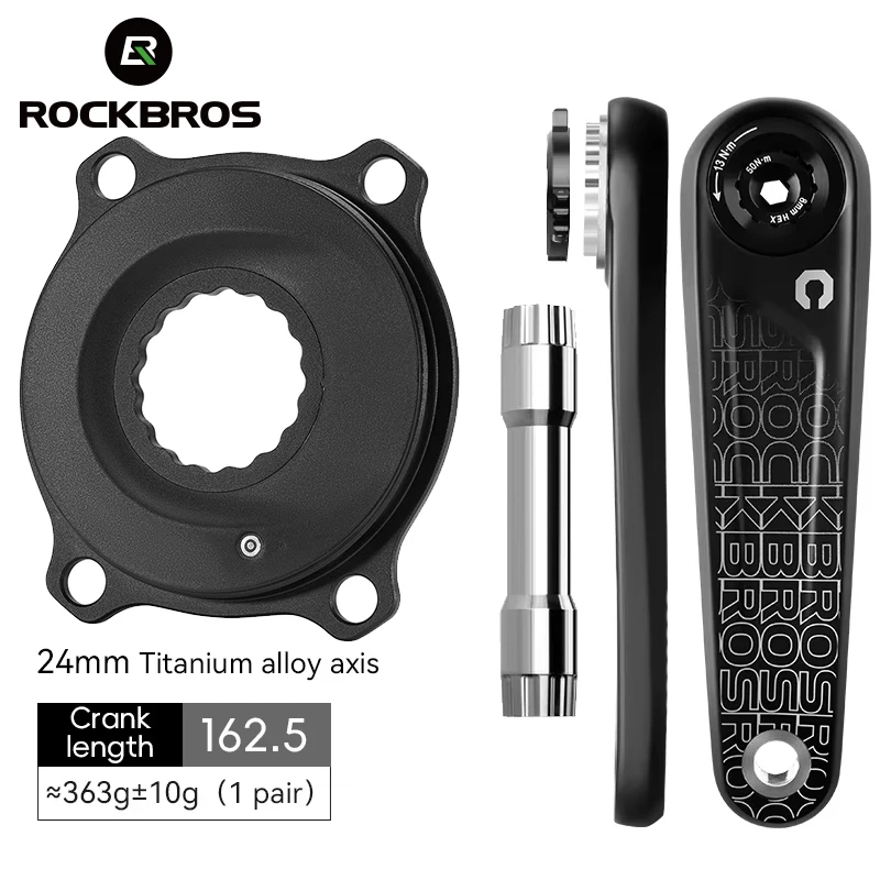 ROCKBROS Bike Power Meter Titanium Alloy Axis 24mm Carbon Fiber Crank  Bicycle Crankset For Sigeyi AXO Magenge Power Meter Bike