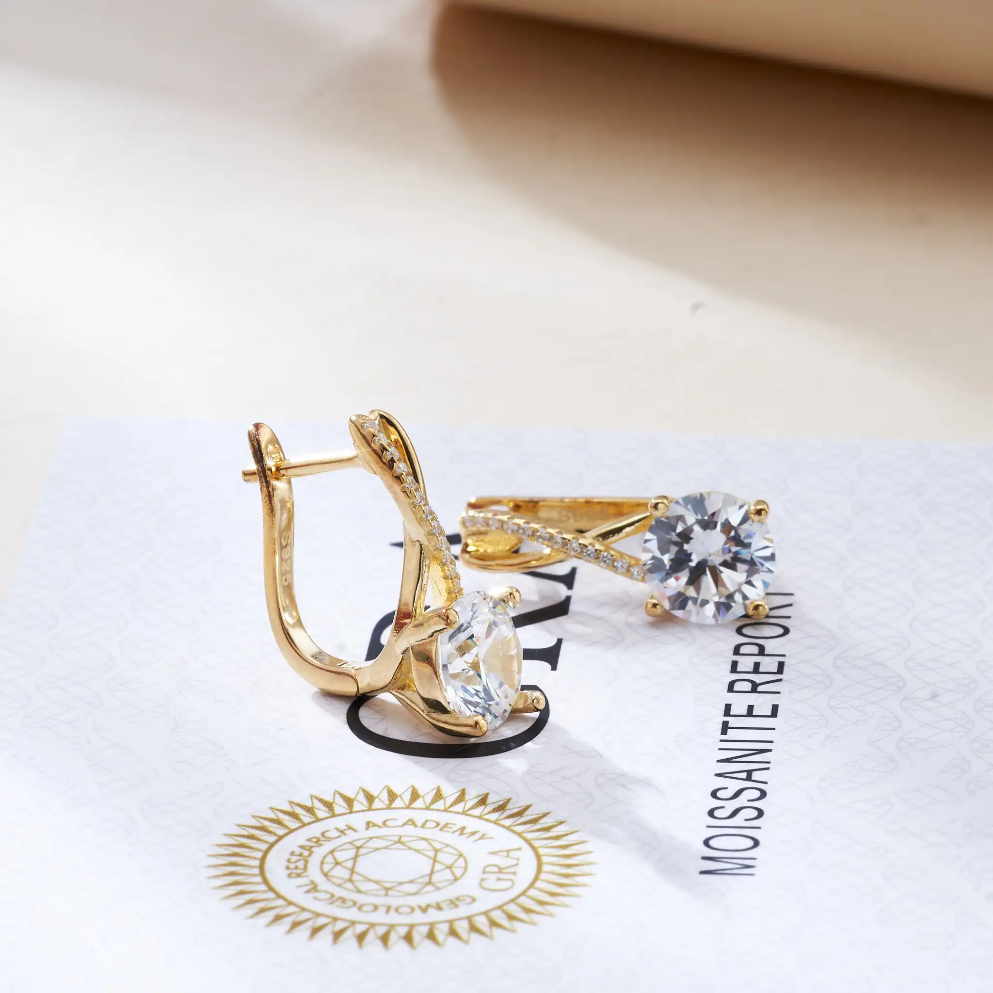 2ct 8 مللي متر أربعة مخلب مويسانيتي مستدير 925 فضة إسقاط أقراط للنساء أنيقة الزفاف غرامة مجوهرات للمواعدة هدية