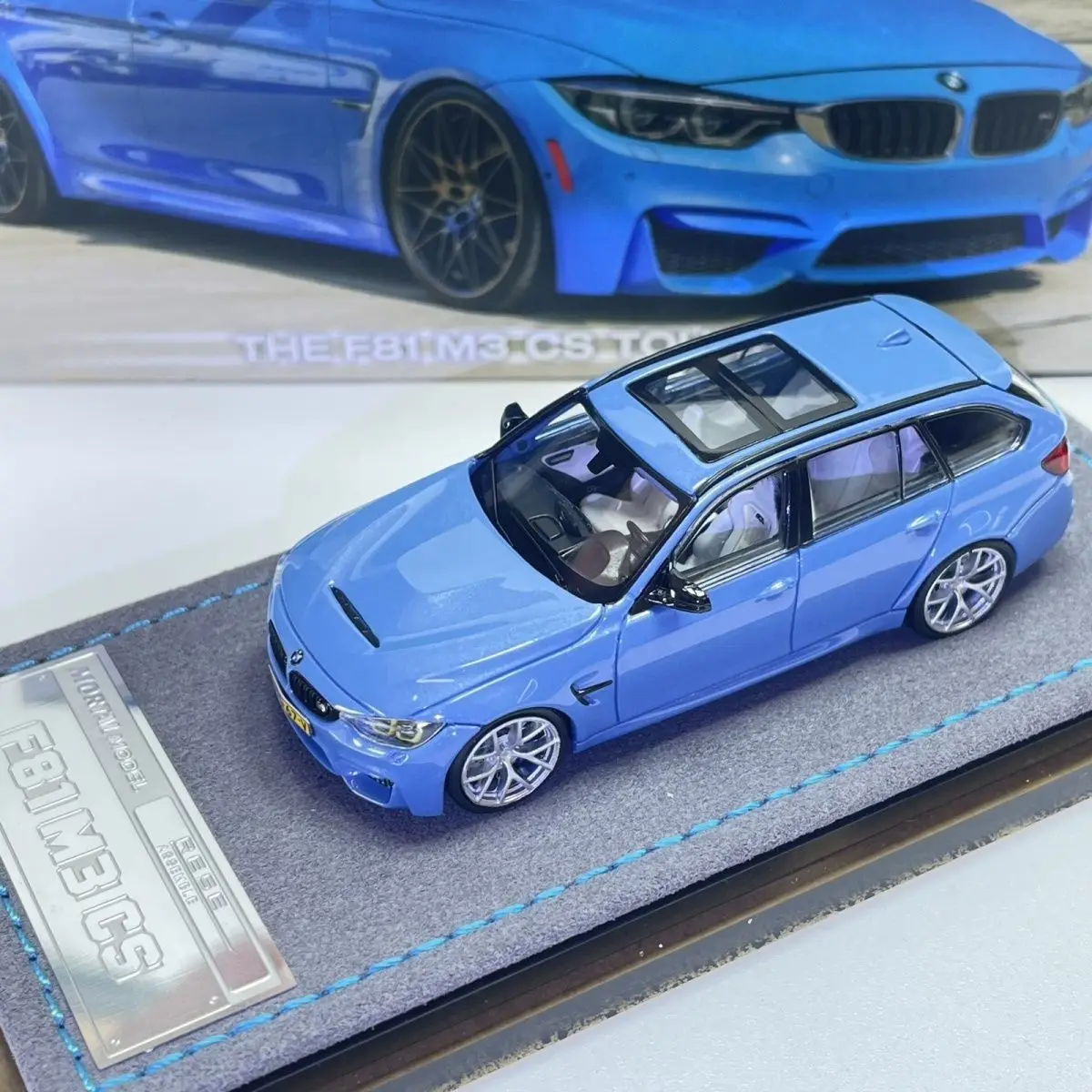 

Mortal 1:64 BMW M3 F81 Crock Pot Hunting Pearlescent White Alloy Car Model Collection