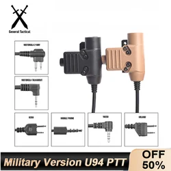 NEW U94 Tactical PTT for Original RAC TMC COMTAC Earmor Headset Hunting Military PTT Airsoft Fit Nato Plug Headphone Accessories