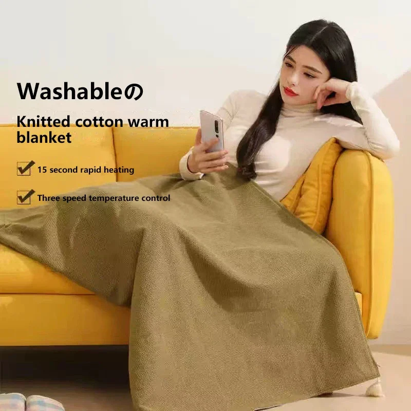 Wearable Electric Blanket 3 Heating Level USB Powered Washable Shoulder Knee 2-in-1 Fast Heating Home Camping Warm Blanke New