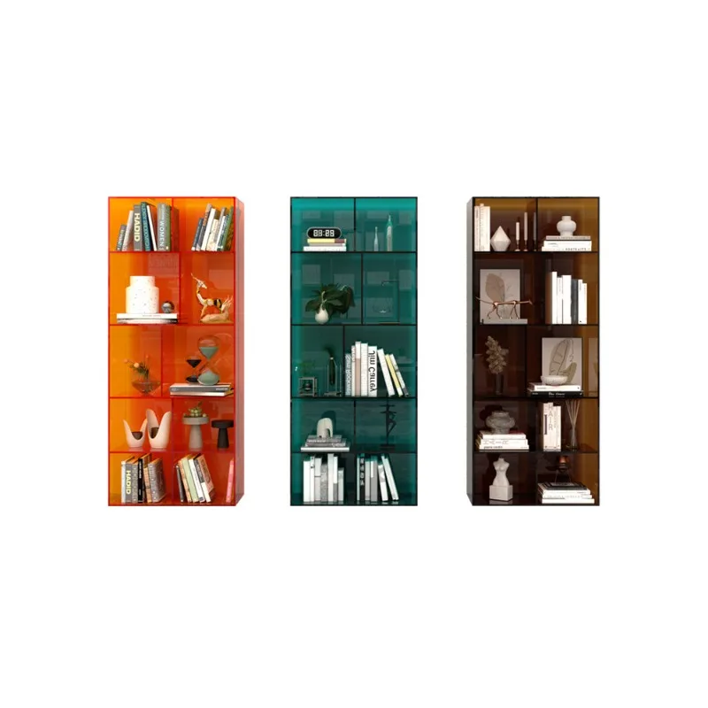

Acrylic transparent color display cabinet with lamp floor display shelf