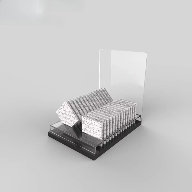 

&c Boya Customized Building Stone Display Stand Ceramic Tile Tower Rack Acrylic Stone Marble Quartz Countertop Rack