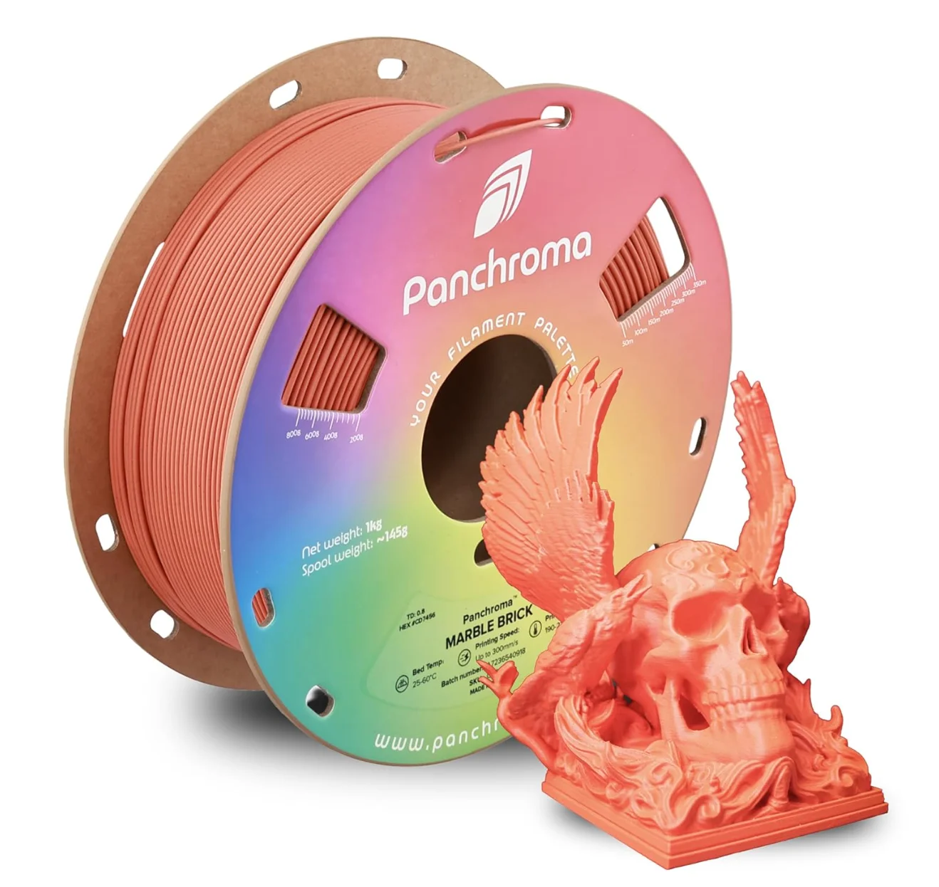 

Polymaker Panchroma Marble PLA Filament, Marble Brick 1.75mm 1kg Fit Most FDM 3D Printers, 1kg Spool (2.2lbs)