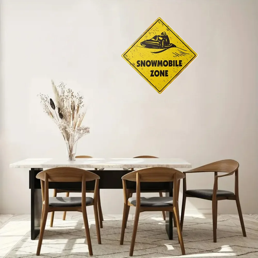 Retro Snowmobile Area Metal Hanging Plaque 1pc 2D Flat Dustproof Wall Art Multi Holiday Gift For Bedroom Patio Bar Decor