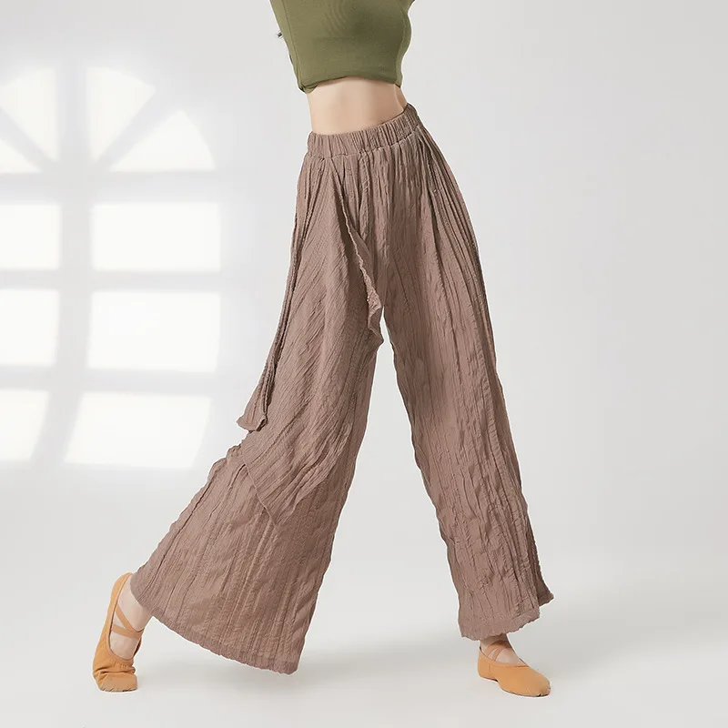 

Dance pants loose-fitting exercise pants pleated straight wide-leg pants classical dance