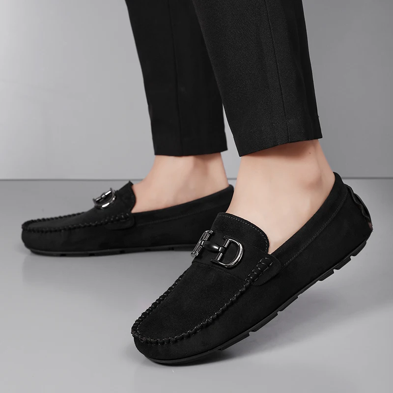 

Мужские туфли-лоферы 2026: летние, в корейском стиле, универсальные, модные, британские белые, дышащие, без шнурков