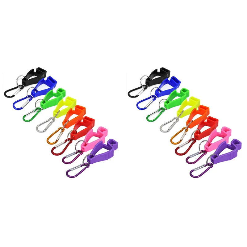 BAAJ-16Pcs Glove Clips For Work Glove Holders Glove Belt Clip With Metal Carabiners For Construction Worker Guard Labor