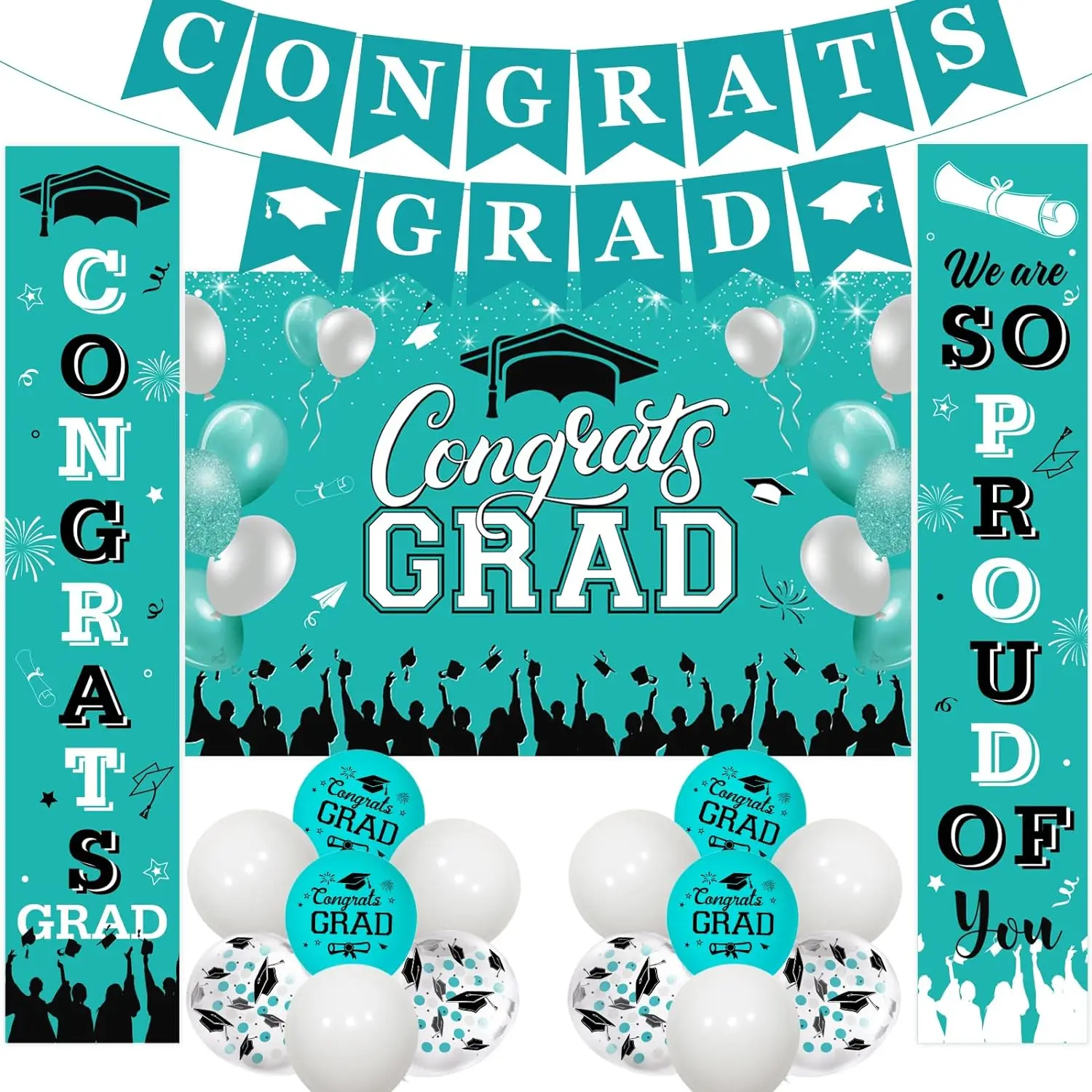 

2024 Graduation Decor Congrats Grad Backdrop We Are So Proud of You Door Sign Banner Balloonsfor Class of 2024 Celebration Party