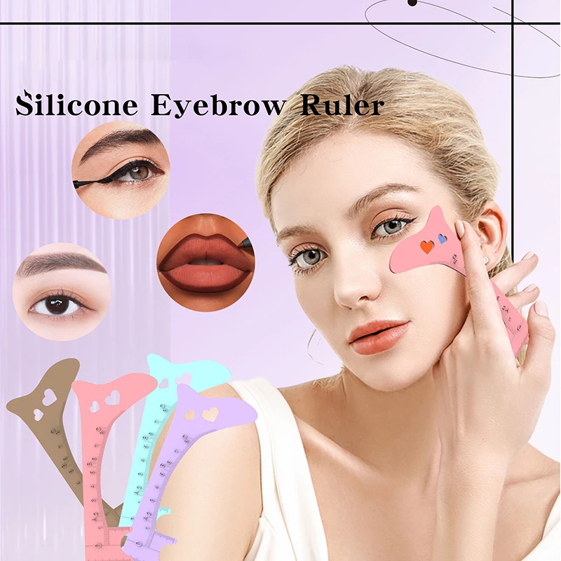 Beauty Ruler Reusable Lipstick Positioning Eyeliner Stencils Winged Tip Eyeliner Aid Eyebrow Stencil Multi-Purpose Makeup Tool