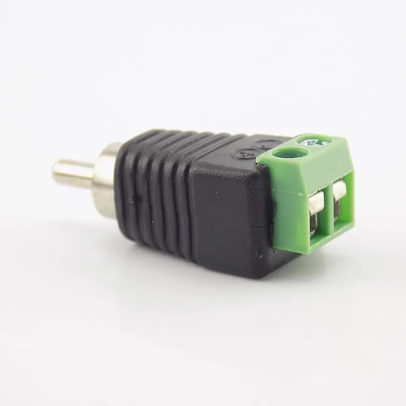 5 Stks/partij Cctv Phono Rca Mannelijke Plug Naar Av Terminal Connector Video Av Luidsprekerkabel Naar Audio Mannelijke Rca Connector Adapter