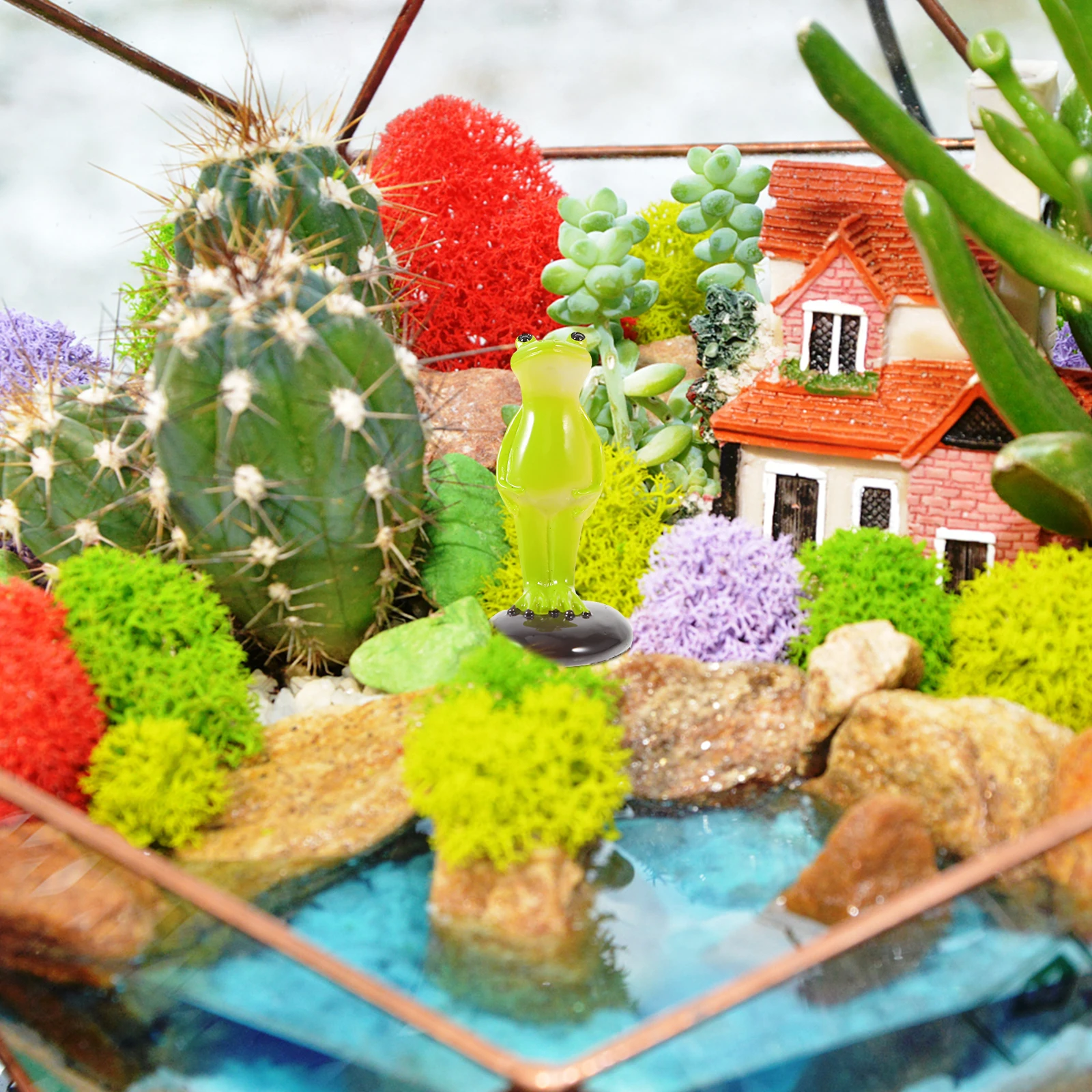 

10 Pcs Succulent Ornament Resin Frog Statue Miniature Figurines Decor Home Sculptures