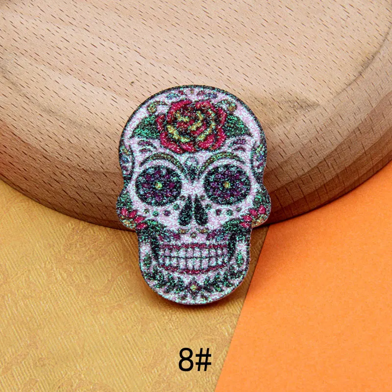 100 Stück heiß begehrte glänzende Totenkopf-Applikationen für DIY-Kleidung, Hut-Aufnäher und Dekoration – Detail 13