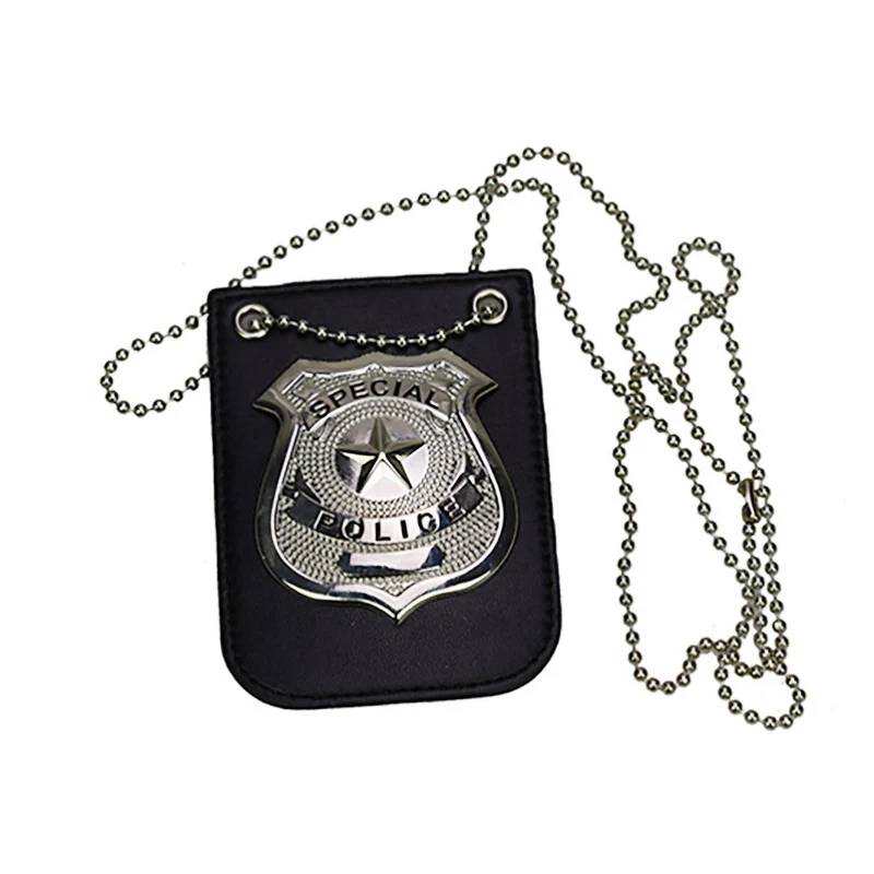 PESENAR Police Series Children Zinc Alloy Badge Holster Necklace Game Wear Accessories Dual-use Badge Waist Clip Back Clip