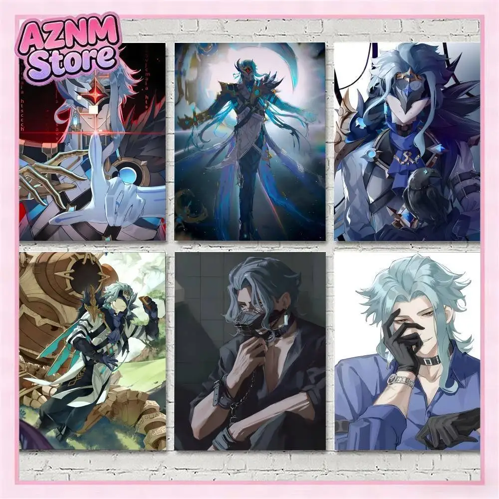 1 Stück Anime-Spiel Genshin Impact Dottore Poster HD-Druck Vintage Wandkunst Dekoration für Zuhause und Arbeitszimmer