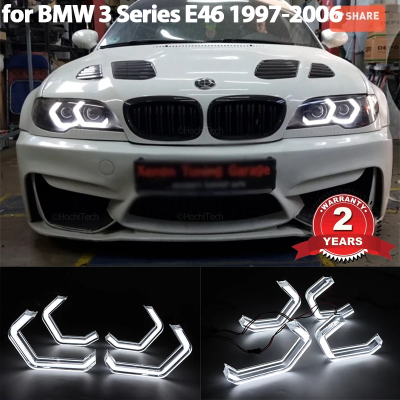 

M4 Iconic Style LED Crystal White Angel Eye Kit for BMW 3 Series E46 316i 318i 320i 323i 325i 328i 330i 318d 329d 339d 1997-2006