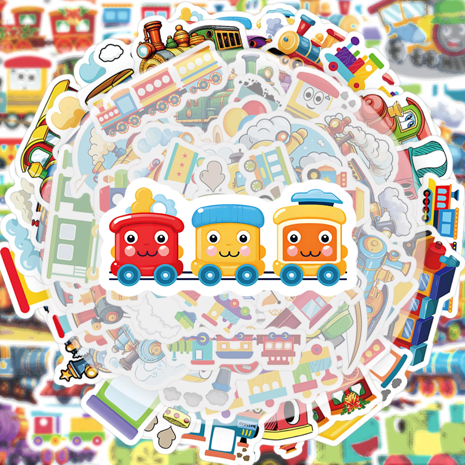 50 Pieces of Train Locomotive Graffiti Stickers, Vibrant Stickers Suitable for Water Bottles, Laptops, Cell Phones, Suitcases, Skateboards, Guitars, Party Decorations