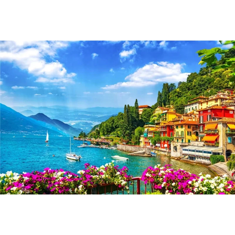 Jigsaw Puzzle 500/1000/1200/2000PCS Varenna Italy Prague Style Oil Painting Landscape Art Brain Teaser Puzzle Calming Hobby Gift