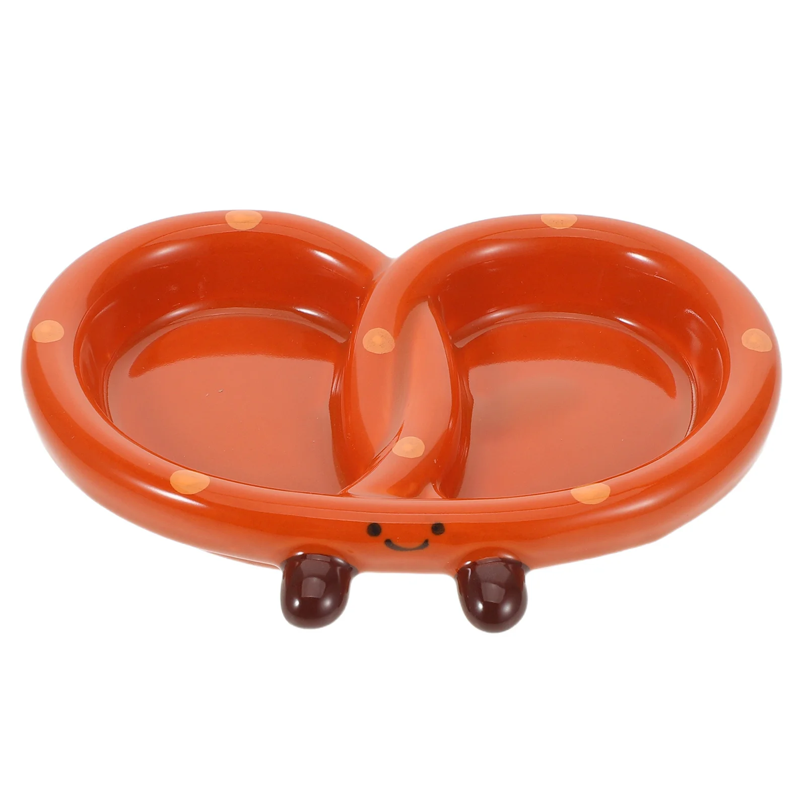

Ceramic Condiment Dish Heat Resistant Small Dipping Plate for Soy Sauce and Seasonings Divided Design Easy Clean Sushi Serving