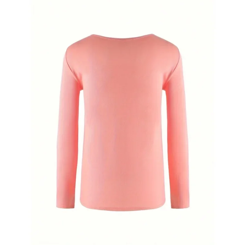 Damska koszulka plus size 0XL-5XL, nowa, codzienna, jesienna, modna, z kwadratowym dekoltem, plisowana, wygodna, z długim rękawem.