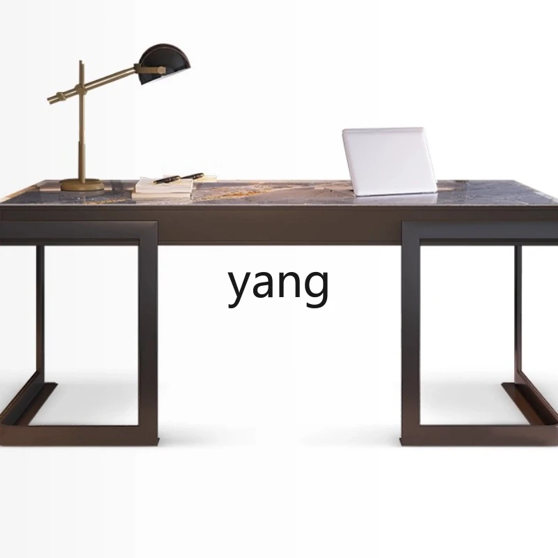 

YHM Italian minimalist desk light luxury household slate solid wood computer desk small apartment desk