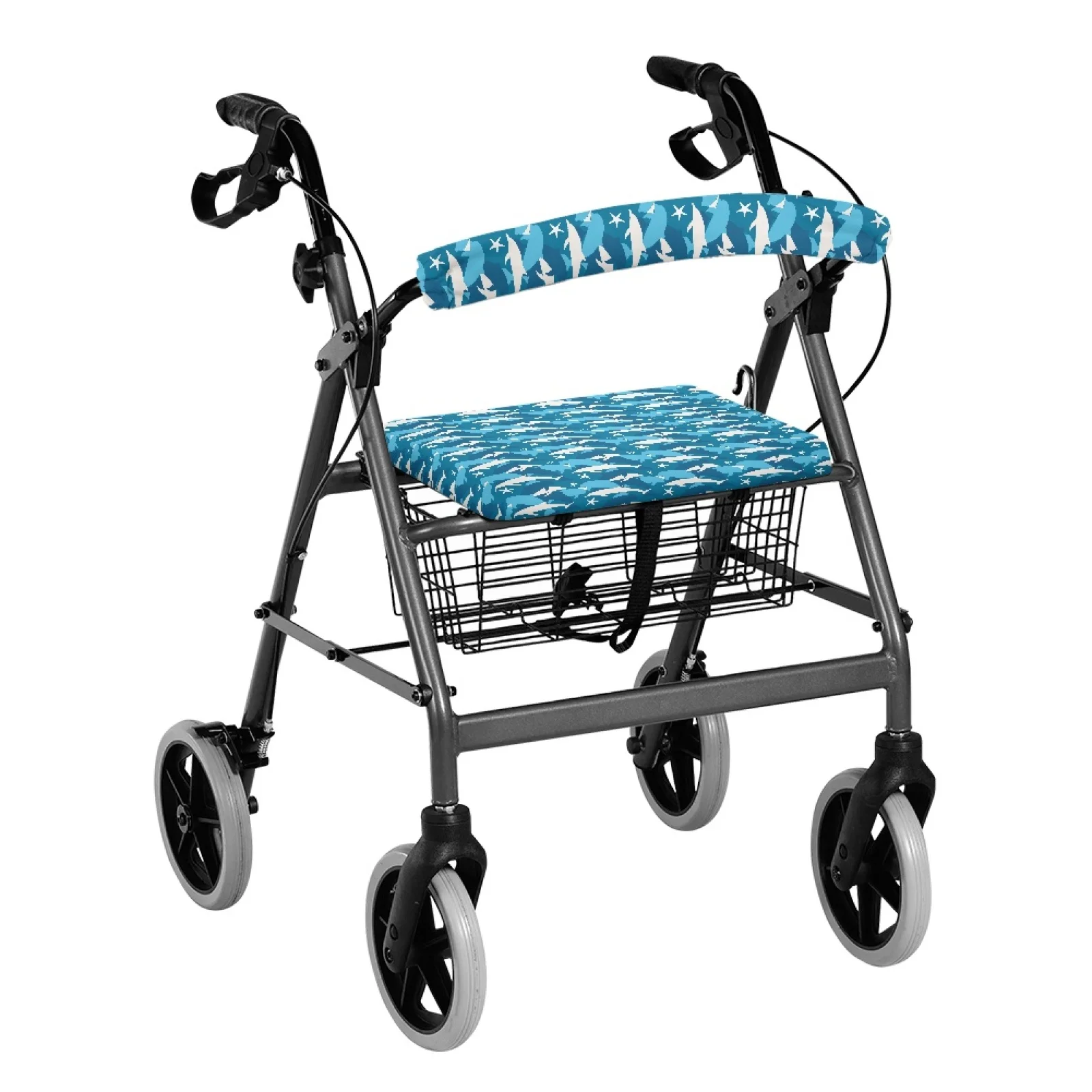 Coloranimal Easy to Clean Adjustable 2PCS Walker Cover for Seniors for Indoor Dolphin Star Print