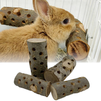 1PC Apple Wood Chew Toy for Small Animals Rabbits Guinea Pigs Parrots Anti Bite Molar Stick Cage Wooden Stand Activity Center