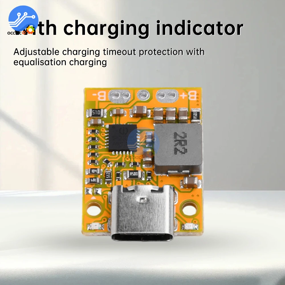 Type-C 2S 3S BMS Mini Lithium-ion 18650 Battery Charging Boost Converter Module  QC Fast Charge Board With Balanced/Indicator