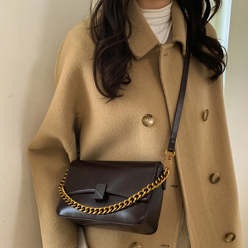 

Высококачественная женская сумка через плечо из искусственной кожи с цепочкой, модные женские сумки через плечо для женщин, повседневные женские сумки, сумка-мессенджер