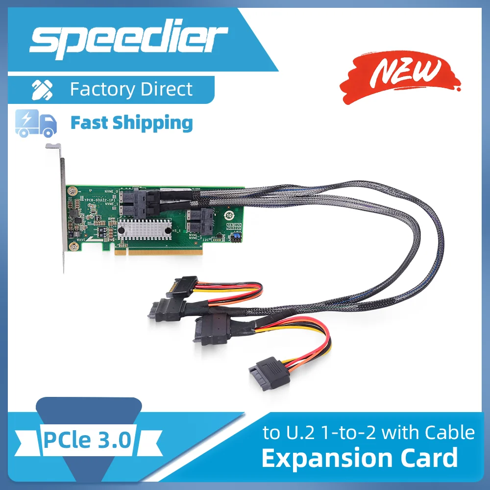 

Riser PCIe 3.0 To U.2 1 To 1/2/4 Adapter Card Baseplate X4 Speed Cable for Graphics Cards External Expansion SFF-8654