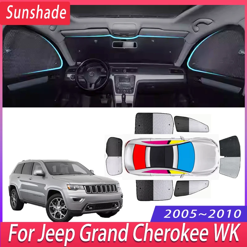 

Автомобильный солнцезащитный козырек для Jeep Grand Cherokee WK 2005 ~ 2010 2008 2009, автомобильная теплоизоляция, солнцезащитный козырек для лобового стекла, автомобильные аксессуары