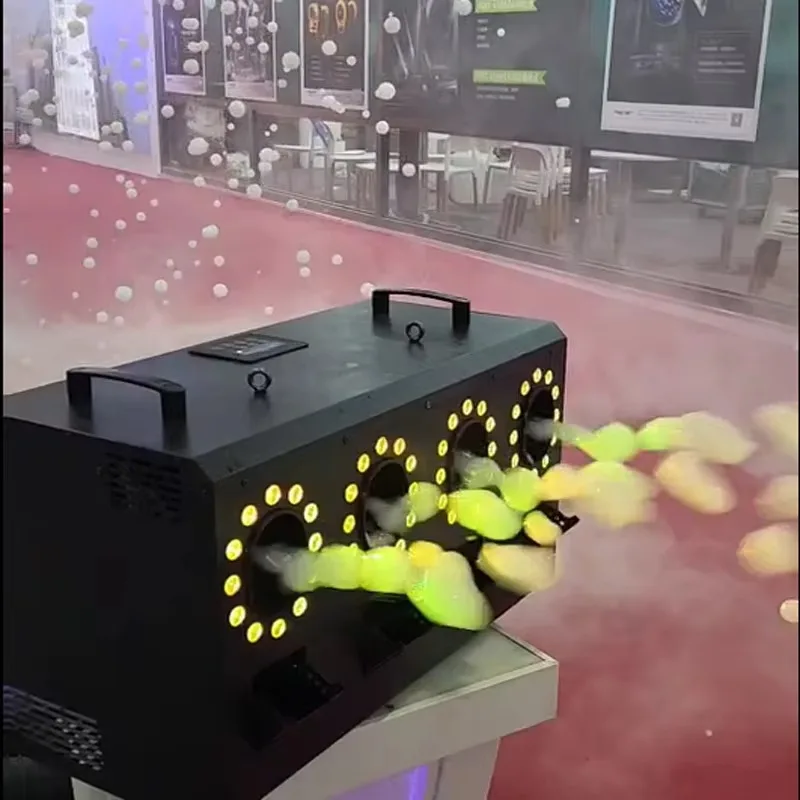 DMX 3000W LED RGBW Dry Ice Fog Smoke Bubble Machine 4 Holes 48*3W Electric Remote Control Metal for Wedding Bar Party Stage