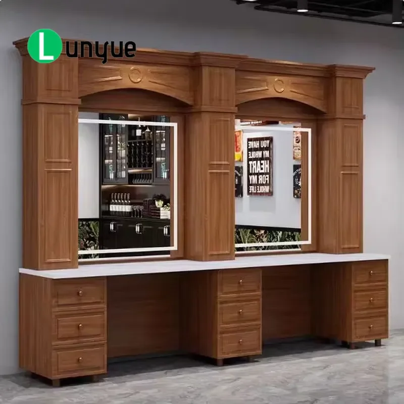 Large Rectangular LED Mirror Customizable Durable Glass with Optional Touch Switch for Barbershops and Salons