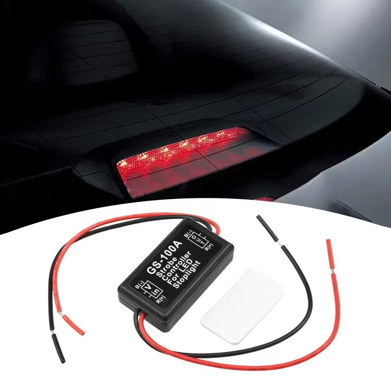 Controlador estroboscópico de Flash para coche, módulo intermitente de GS-100A para vehículos, luz LED de freno y parada, luz de señal Universal de 12V-24V