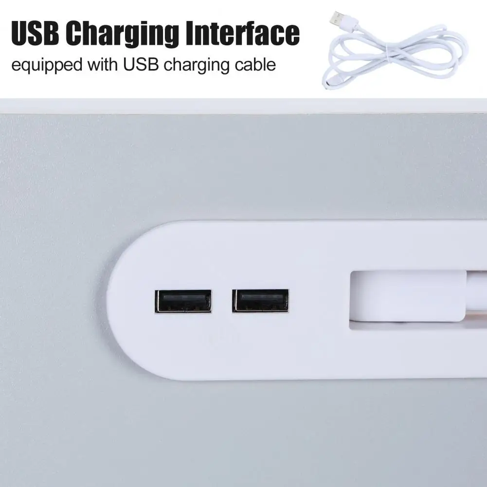Adjustable Laptop Bed Tray Table with LED Light USB Charging Foldable Legs Portable Standing Lap Desk for Sofa Couch Study Offic