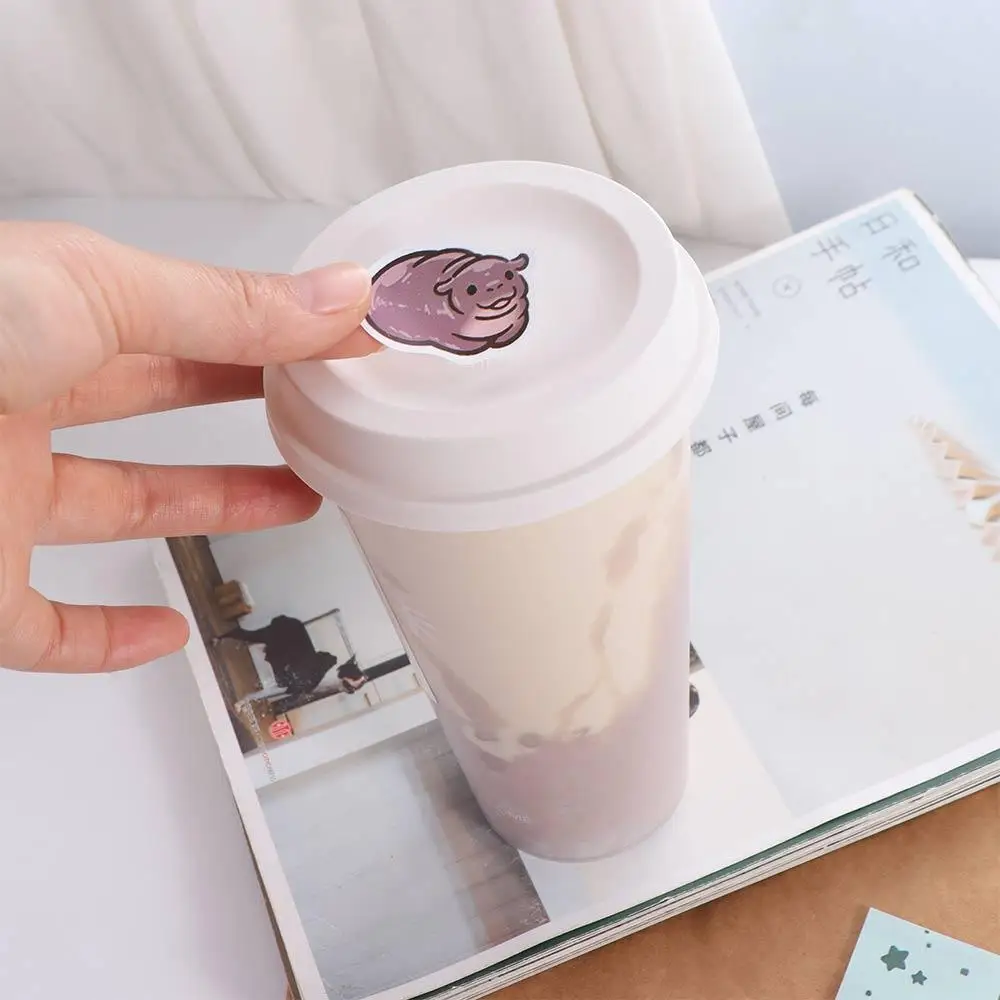 

Waterproof Hippo Stickers Cartoon Self-adhesive Moo Deng Hippopotamus Stickers Decal Animal Stationery Sticker Water Bottle