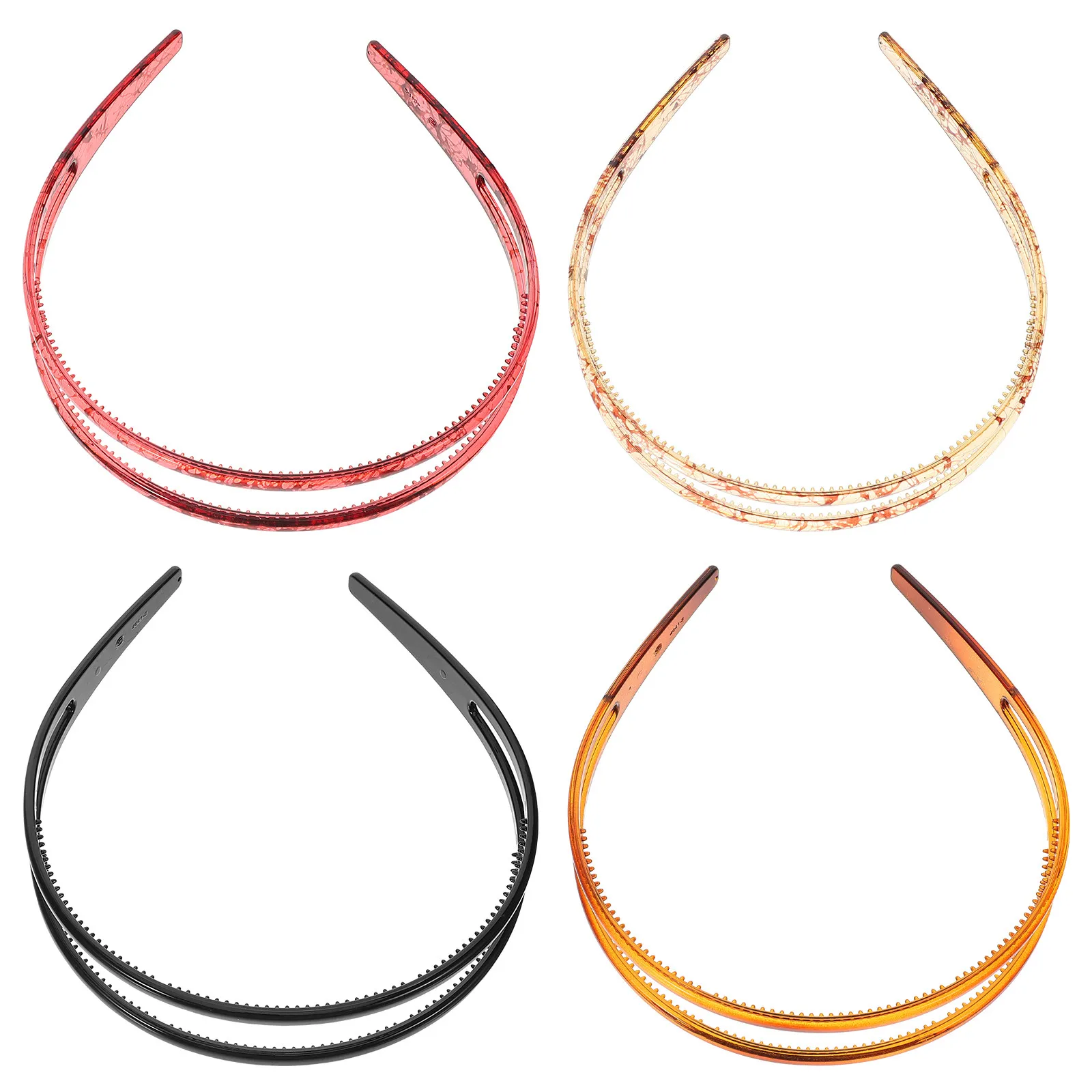 

4Pcs Women Headbands Sturdy Hairband Non-Slip Teeth Design for Face Wash Workout Hair Accessories Daily Wear Fashion Hairbands