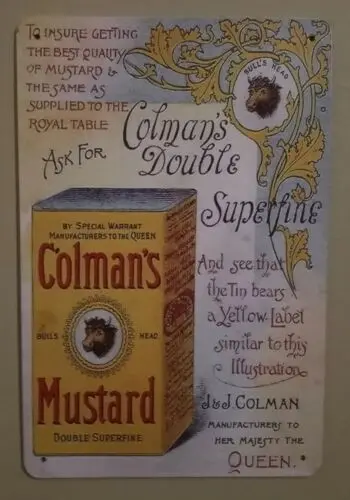 Colman's Mustard - metal hanging wall sign