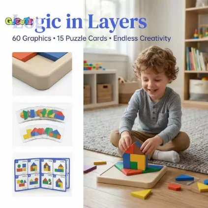 

House Design Logic Game Montessori Toys Creative Geometric Shape Spatial Imagination Intellectual Thinking Puzzle Games Kids Toy