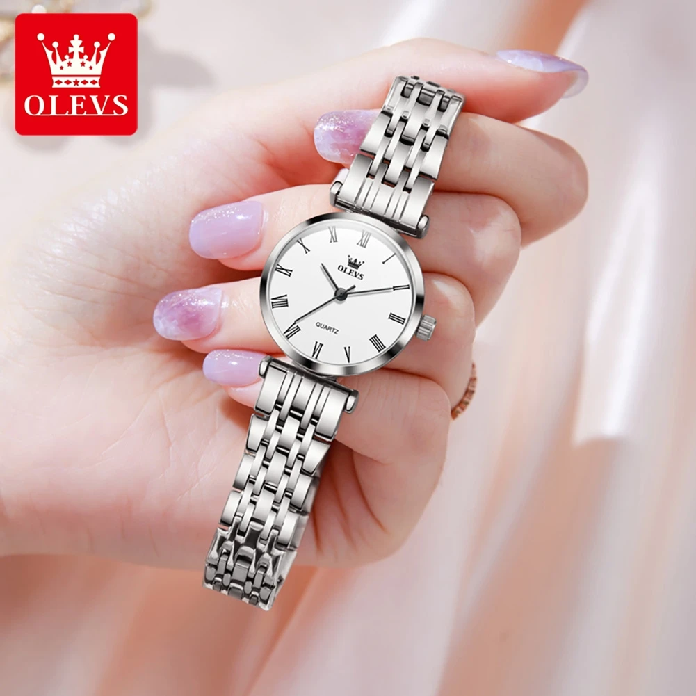 OLEVS Luxury Brand Couple Watches for Nen and Women Fashion Roman Scale Quartz Watch Original Simplicity Waterproof Romantic