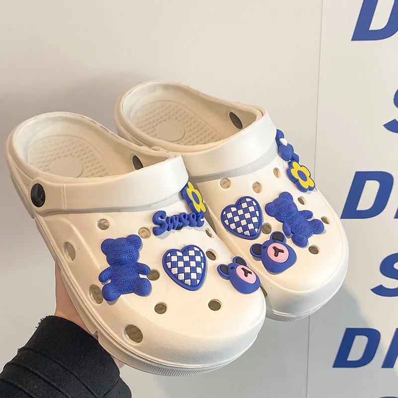 

2026 Women's EVA Clog Shoes Summer Thick Bottom Heightening Beach Sandals Slip-On Upgraded Fashionable Hole Design Footwear